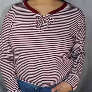 Stripped Cropped Cotton Top
